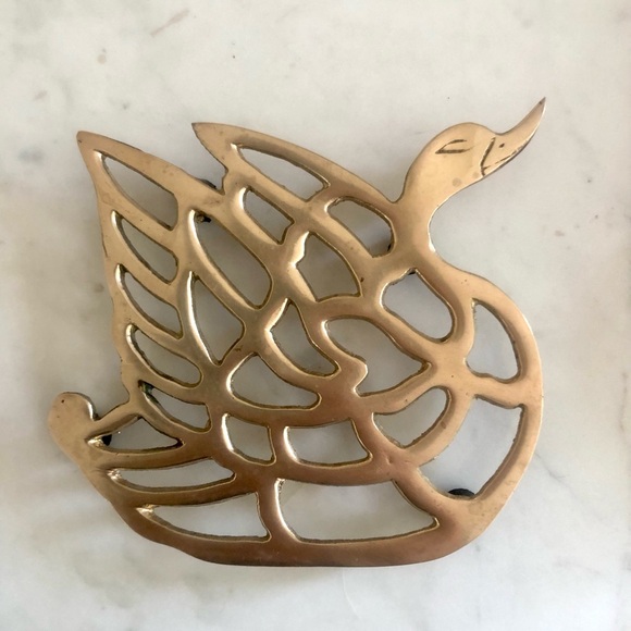 Vintage Other - Vintage Brass Swan Trivet